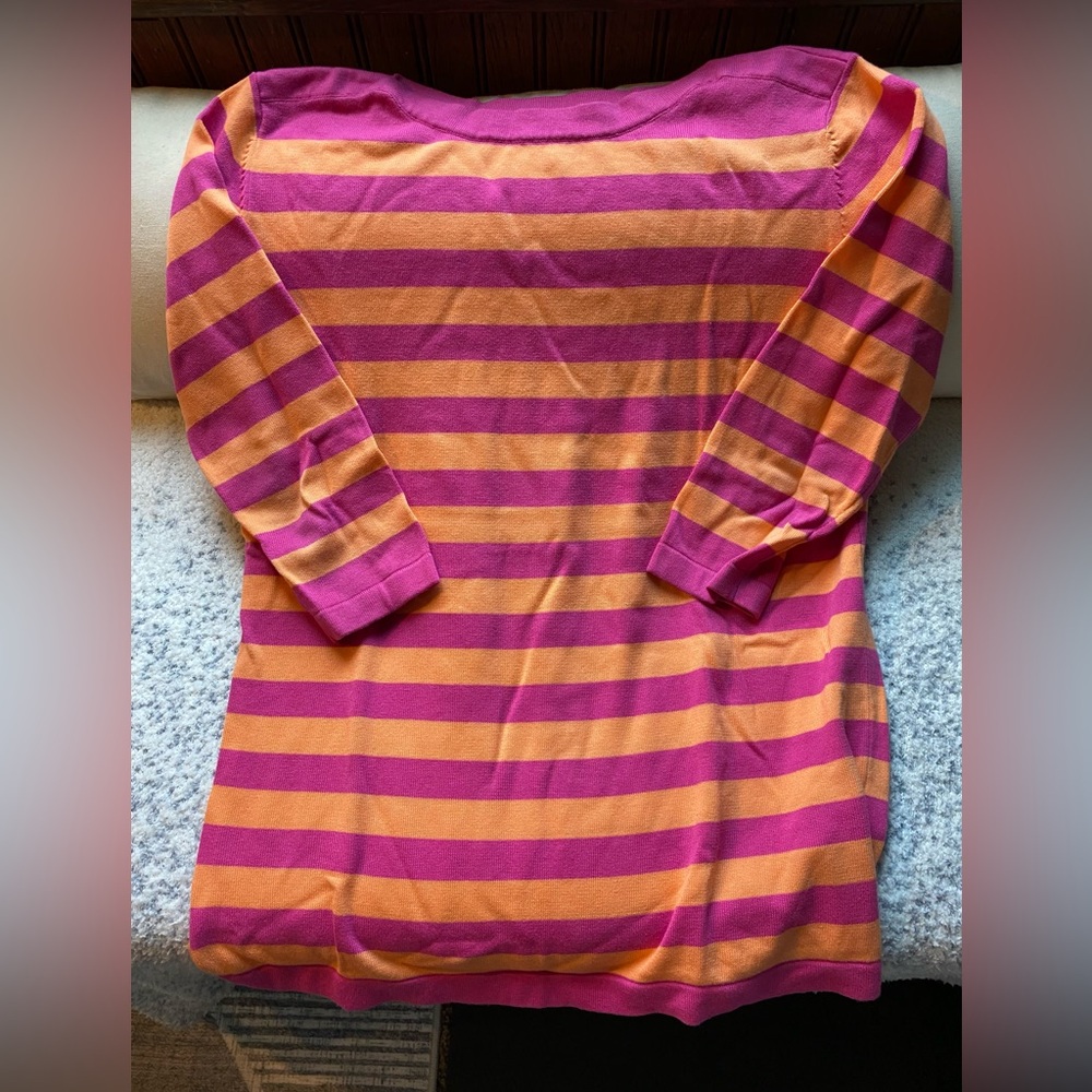 Belle by Kim Gravel Pink and Orange Knit Top